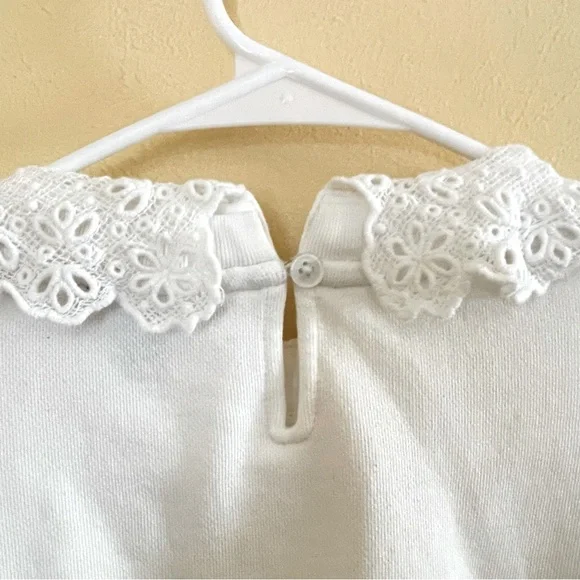 J Crew Lace Collar Crewneck White Sweatshirt Sz-M - Picture 9 of 11